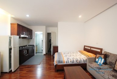 Cosy studio available for rent in Truc Bach area, Ba Dinh district, Hanoi.